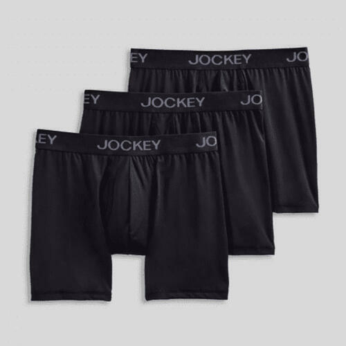 Jockey Generation™ Men's Microfiber Stretch Long Leg 3pk Boxer Briefs - Black S
