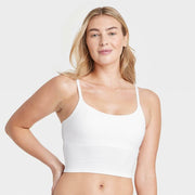 Women's Cotton Stretch Cropped Tank Top - Auden™ White XXL