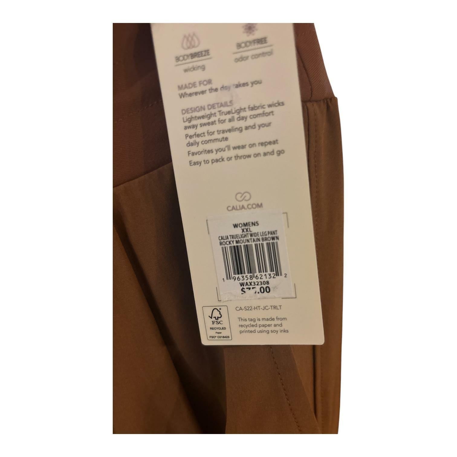 CALIA Women's TrueLight Wide Leg Pant Brown XXL