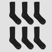 Hanes Premium Men's X-Temp Breathable Crew Socks 6pk - Black: 6-12