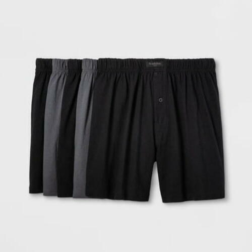 Men's Knit Boxers 5pk - Goodfellow & Co™ Gray/Black S: 100% Cotton