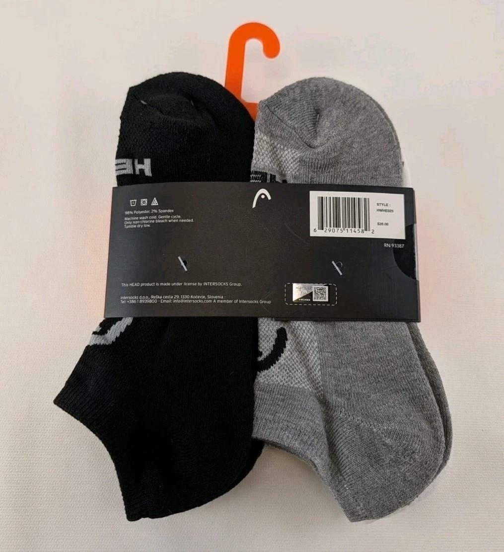 HEAD Womens Socks Low Cut 6 Pairs Size 6-10 White Grey Black Cushioned