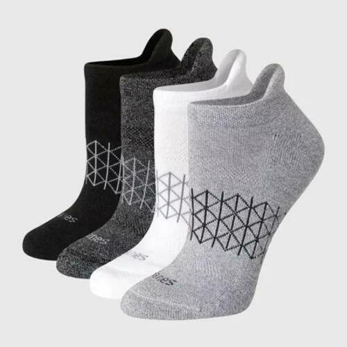 Hanes Women's 4pk Absolute Active Heel Tab No Show Socks White/Gray/Black - 5-9