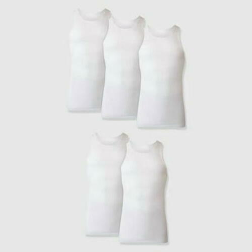 Hanes Premium Men's Comfort Tank Top Undershirts 5pk - White - S
