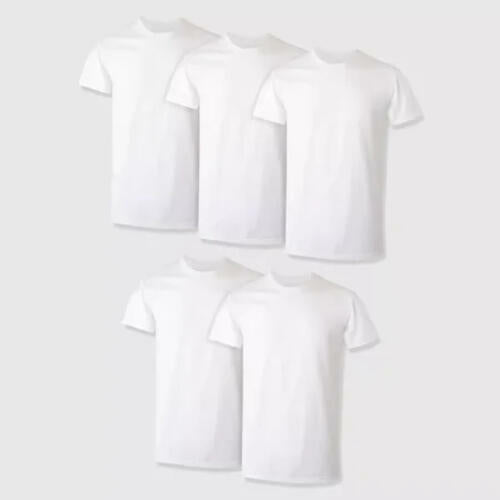 Hanes Premium Men's Short Sleeve Crewneck T-Shirts 5pk - White - L