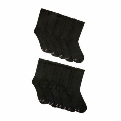 Hanes Women s Moves 10 Pair Compression Arch Cushion Crew Black  Size 8-12