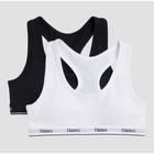 Hanes Girls' 2pk Cotton Sports Bra - Black/White XL